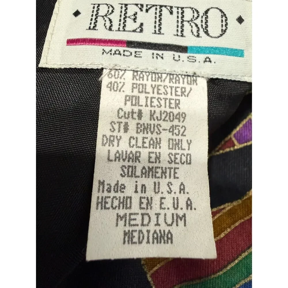 Vintage 90s Retro Brand Multicolor Geometric Tribal Tapestry Vest Mens M USA
